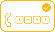 Die Bankverbindung per Telefon vailidieren lassen Icon PIN mit Telefon